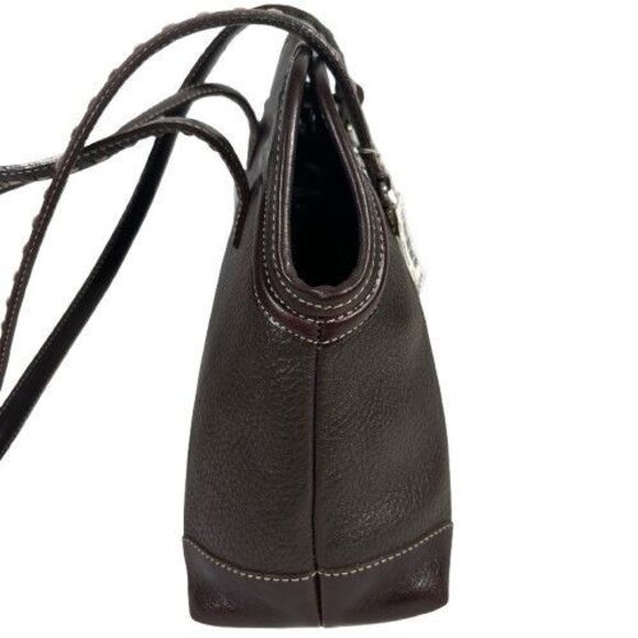 New Brighton Brown Mixed Leather Hobo Shoulder Bag Tote Purse MRP $270 - Picture 4 of 16